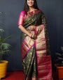 Black And Pink Pattu Weaving Silk Banarasi Saree