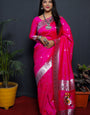 PINk Soft Silk Maharashtrian Paithani Saree