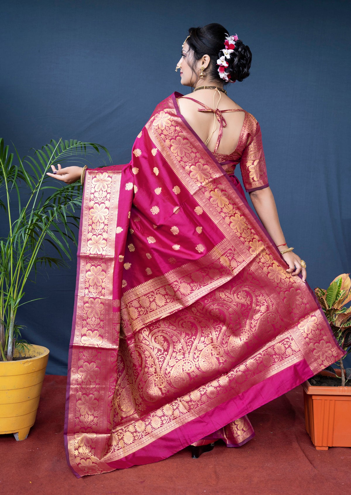 Pink Soft Silk Banarasi Saree