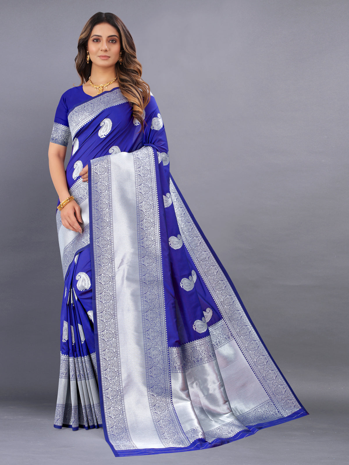 Blue Soft kanjivarm Silk Saree