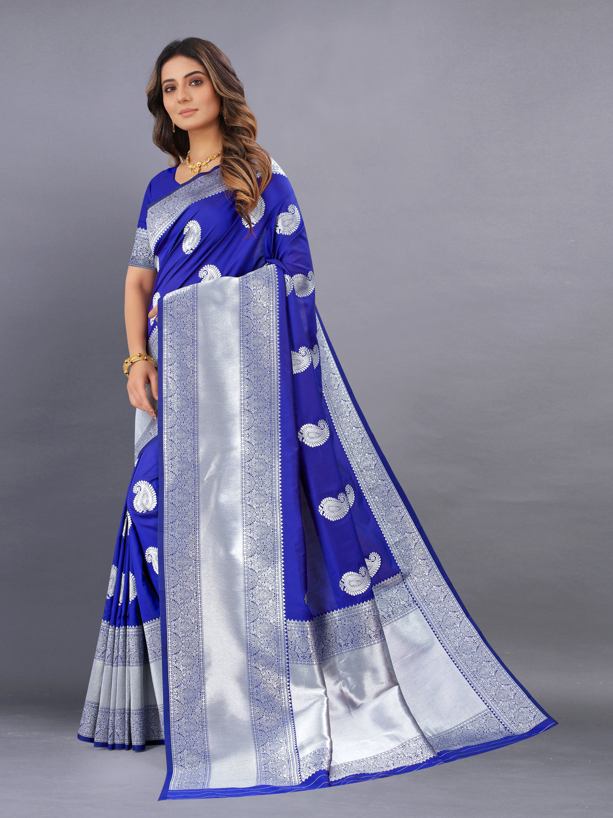 Blue Soft kanjivarm Silk Saree