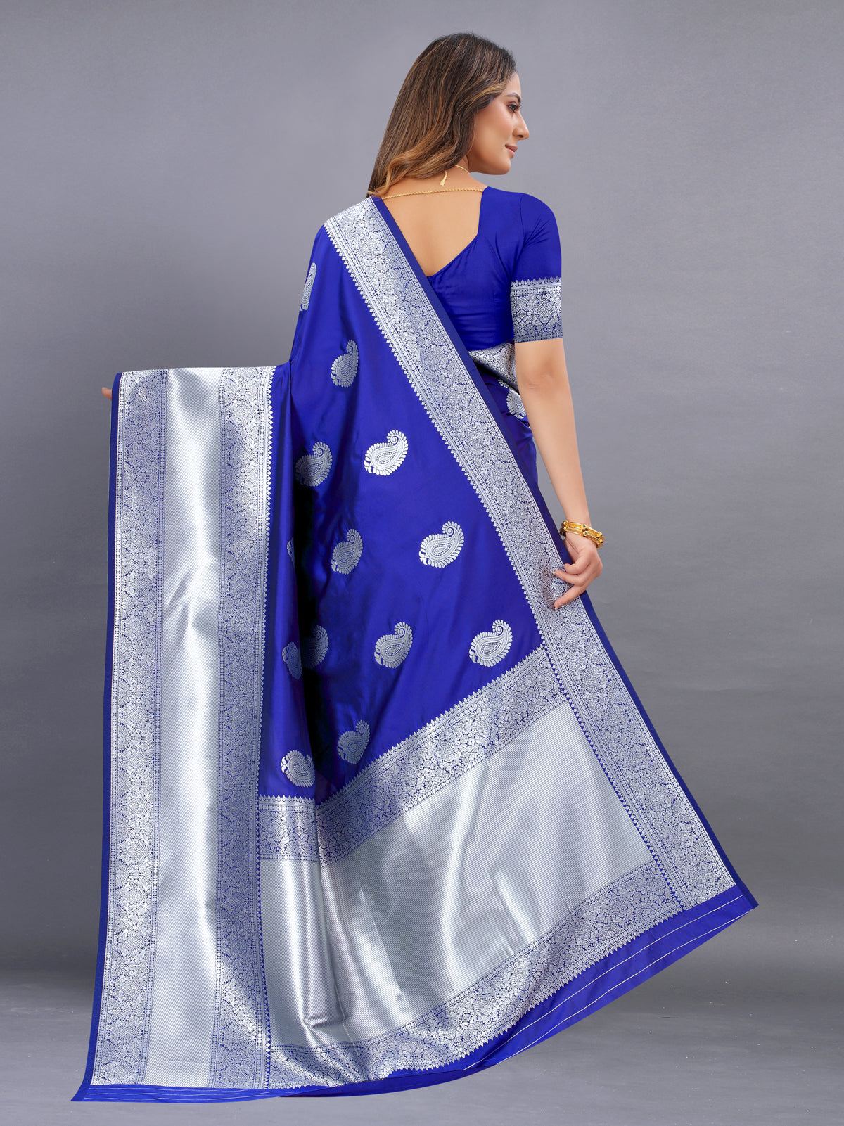 Blue Soft kanjivarm Silk Saree