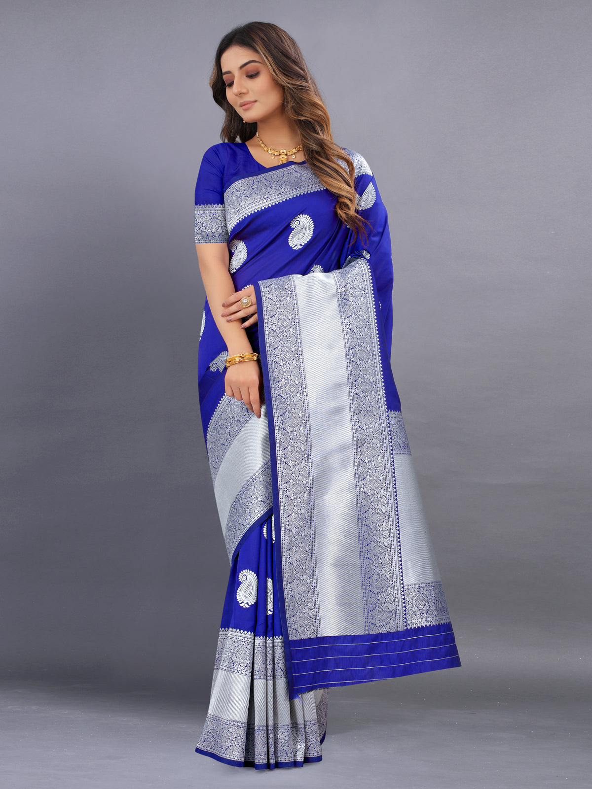 Blue Soft kanjivarm Silk Saree