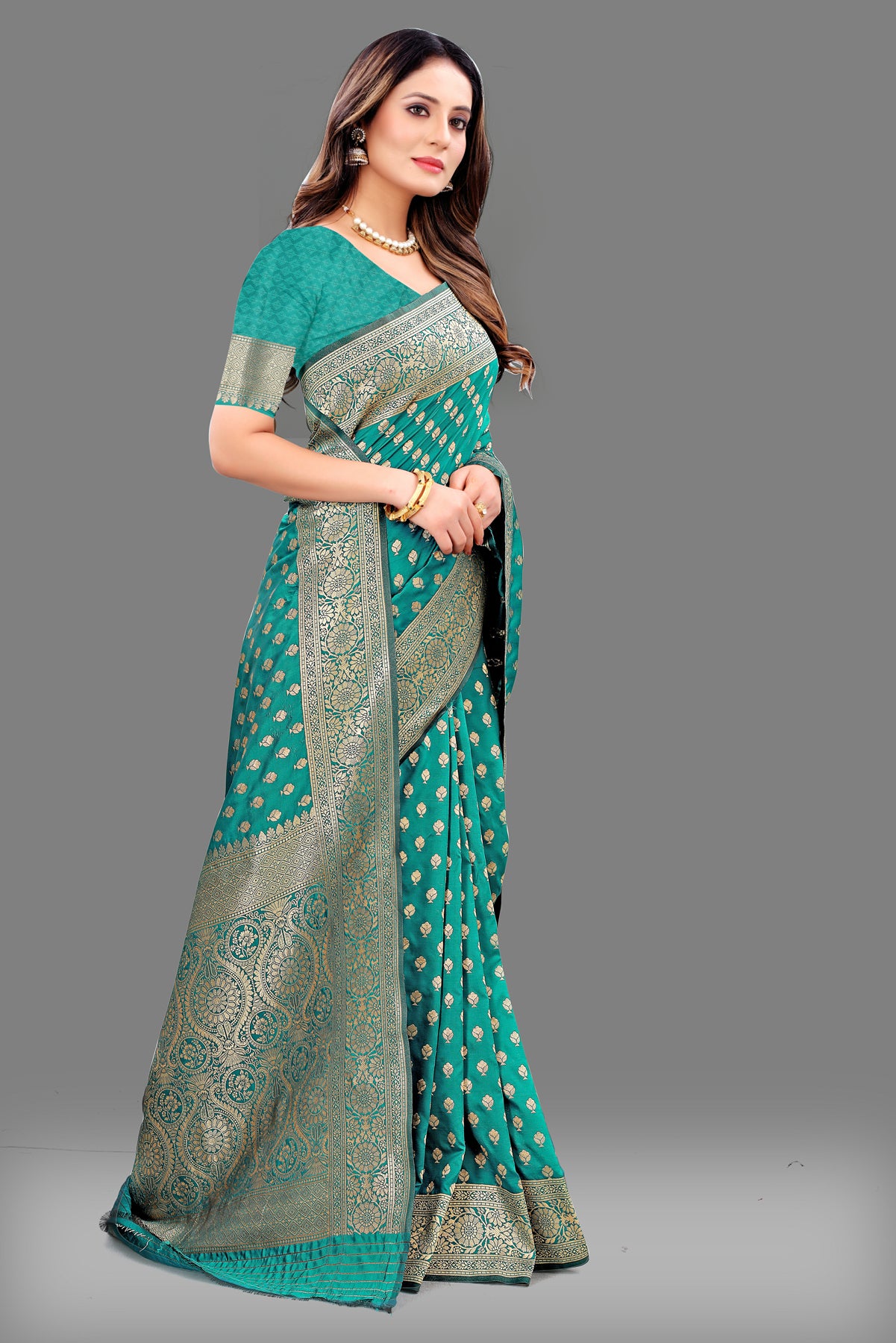 RAMA Soft Lichi Silk Banarasi Saree