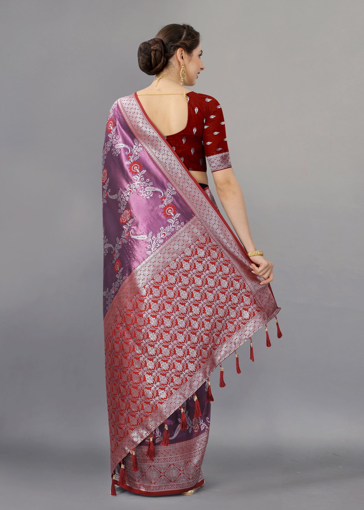 Maroon Soft kanjivarm zari Silk Saree