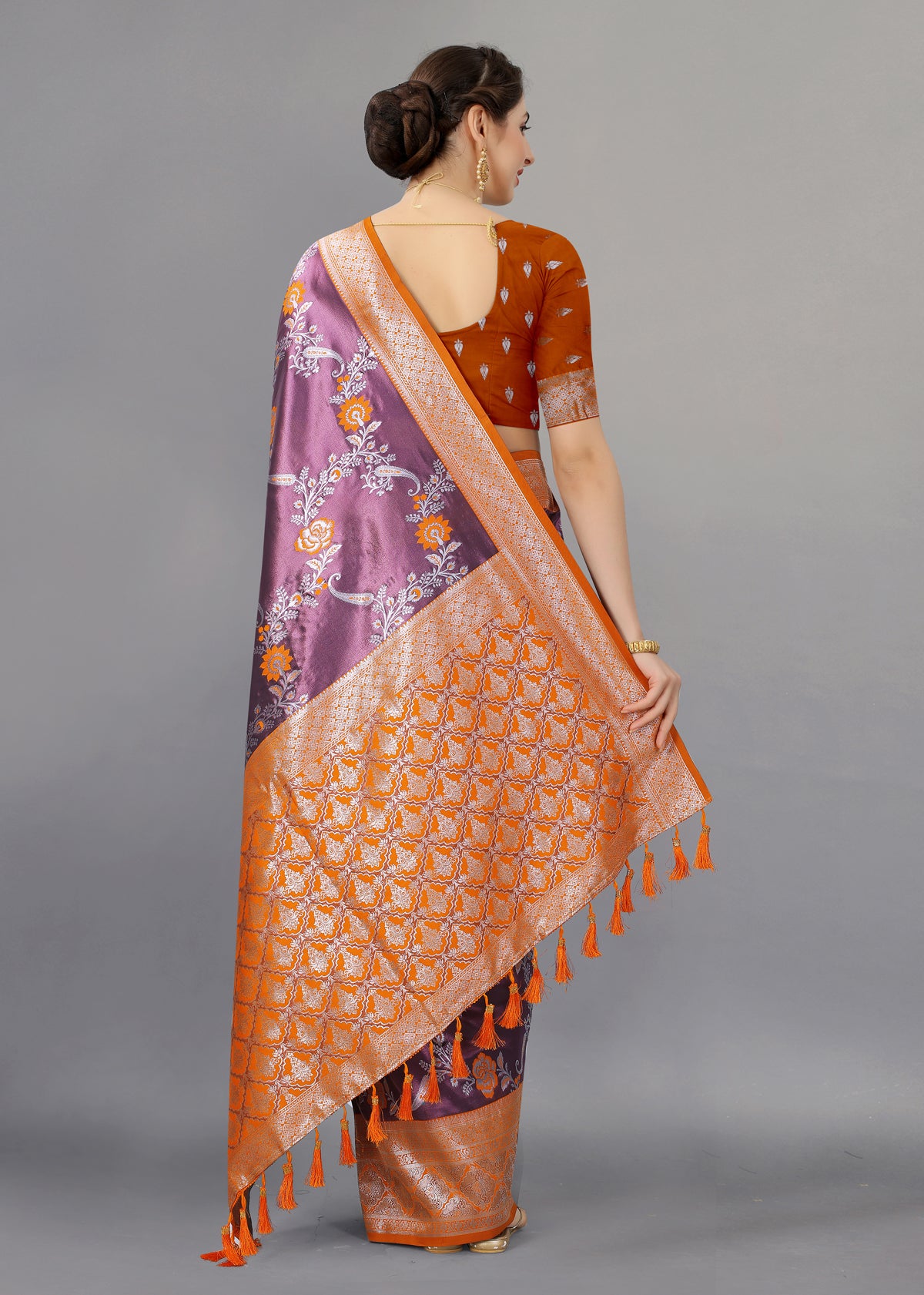 Orange Soft kanjivarm zari Silk Saree