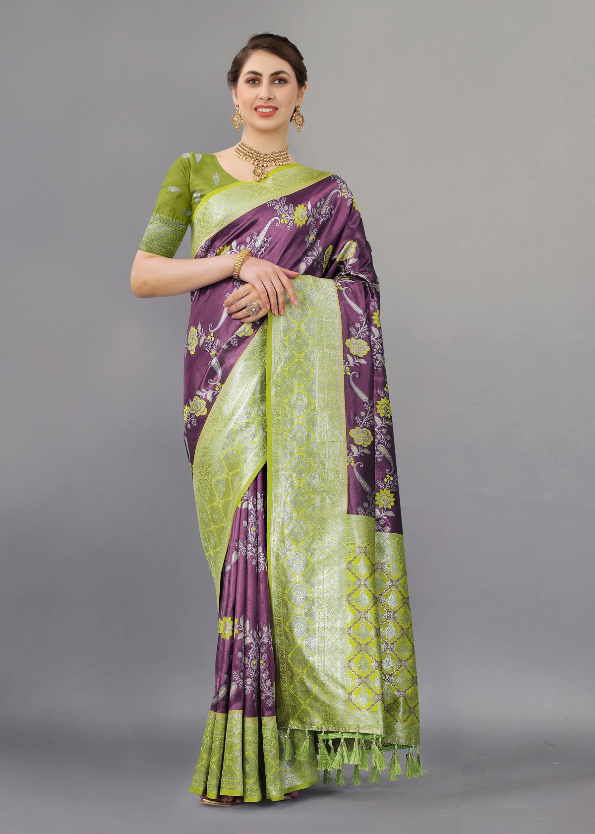 Parrot Soft kanjivarm zari Silk Saree