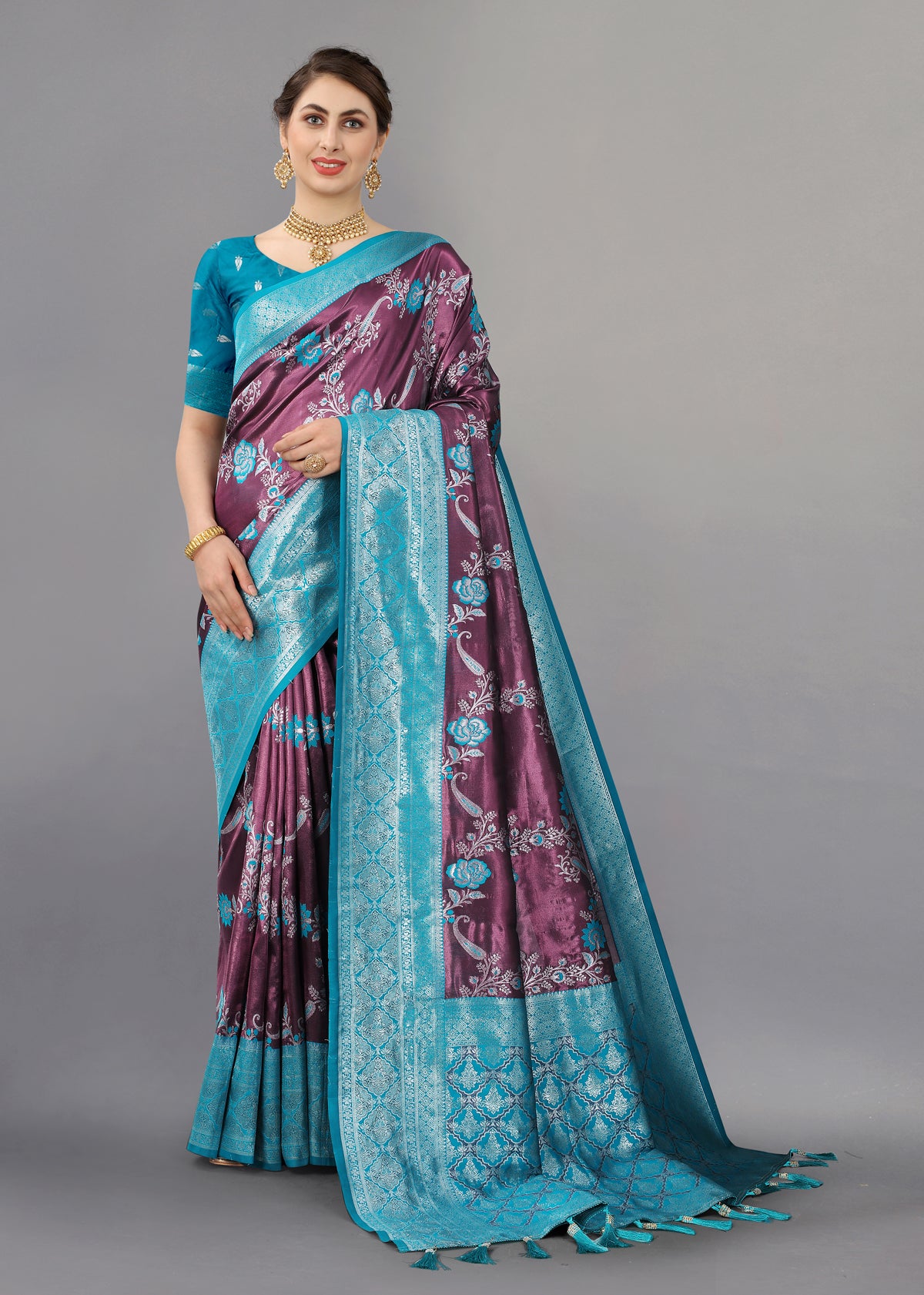 Sky Blue Soft kanjivarm zari Silk Saree