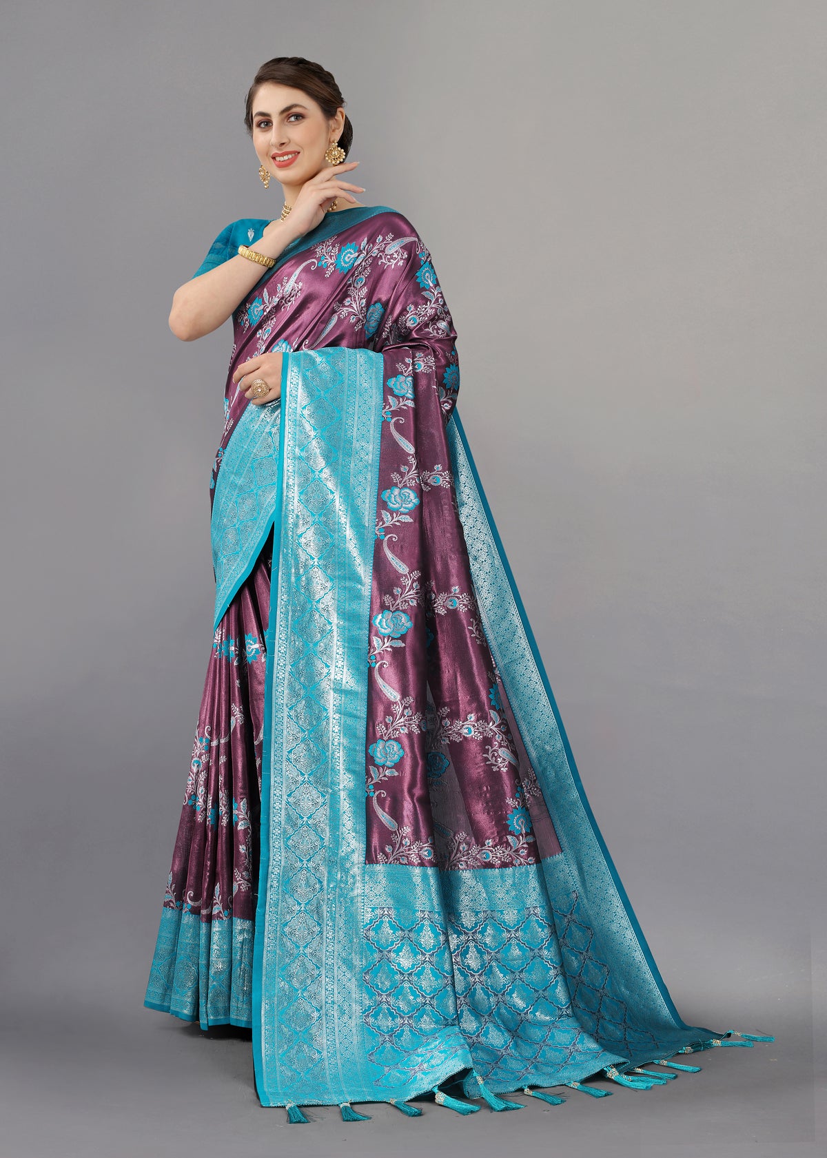 Sky Blue Soft kanjivarm zari Silk Saree