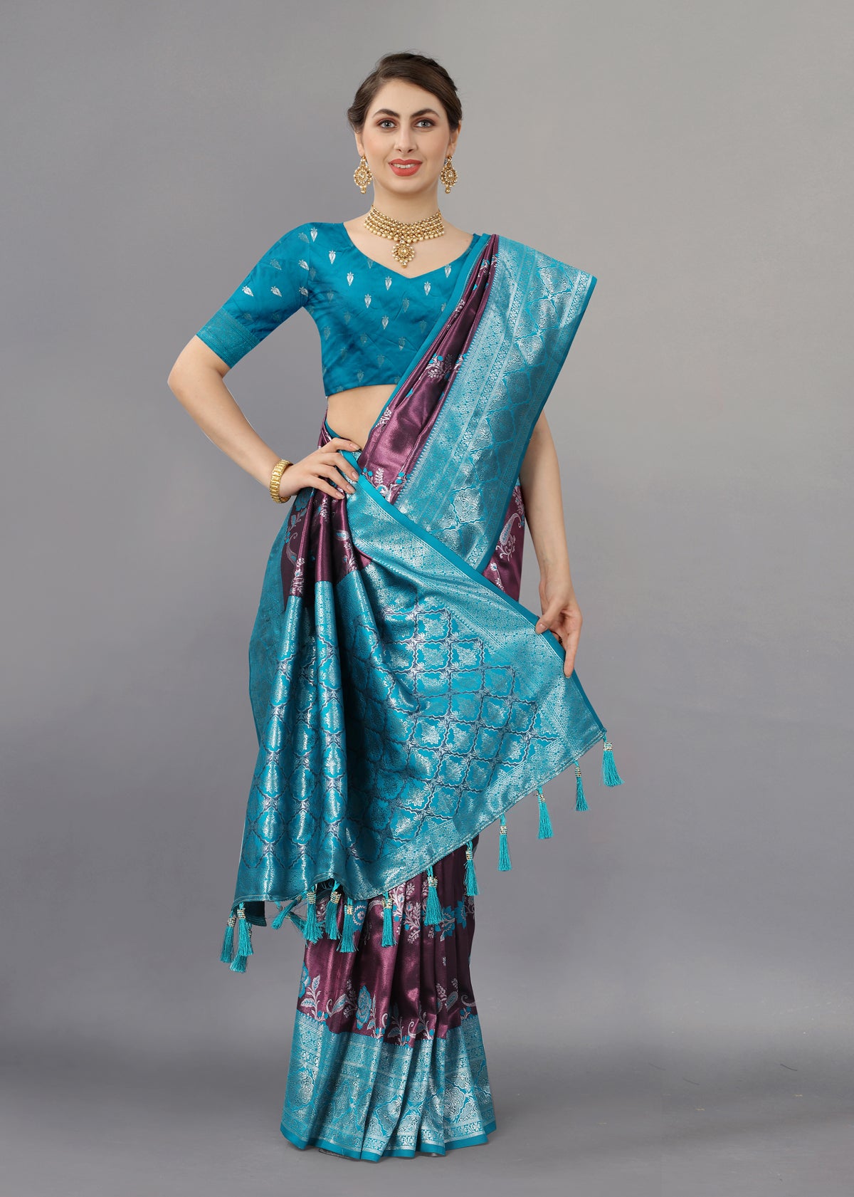 Sky Blue Soft kanjivarm zari Silk Saree