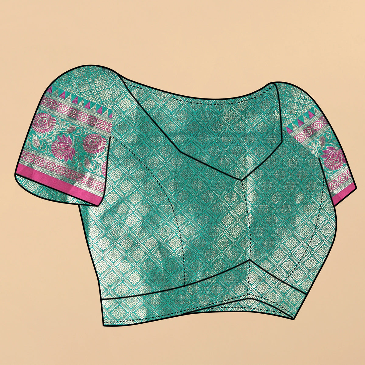 Light Green Soft Cotton Silk Banarasi Saree