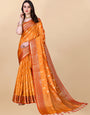 Orange Soft Cotton Silk Banarasi Saree
