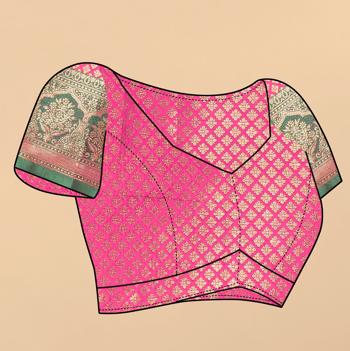 Pink Soft Cotton Silk Banarasi Saree