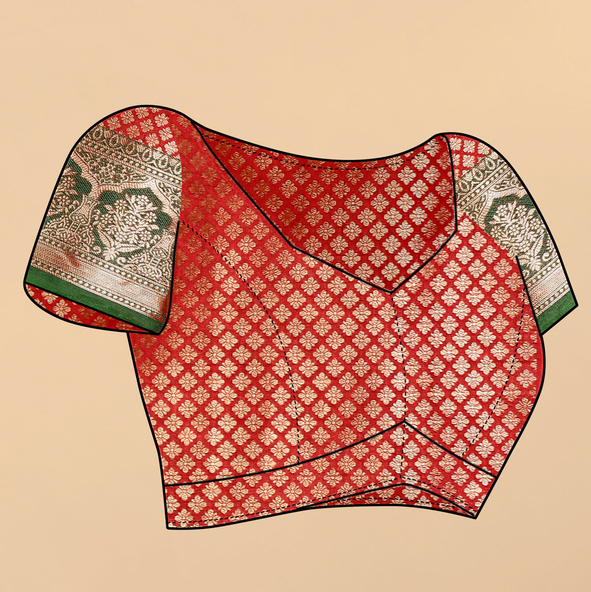 Red Soft Cotton Silk Banarasi Saree