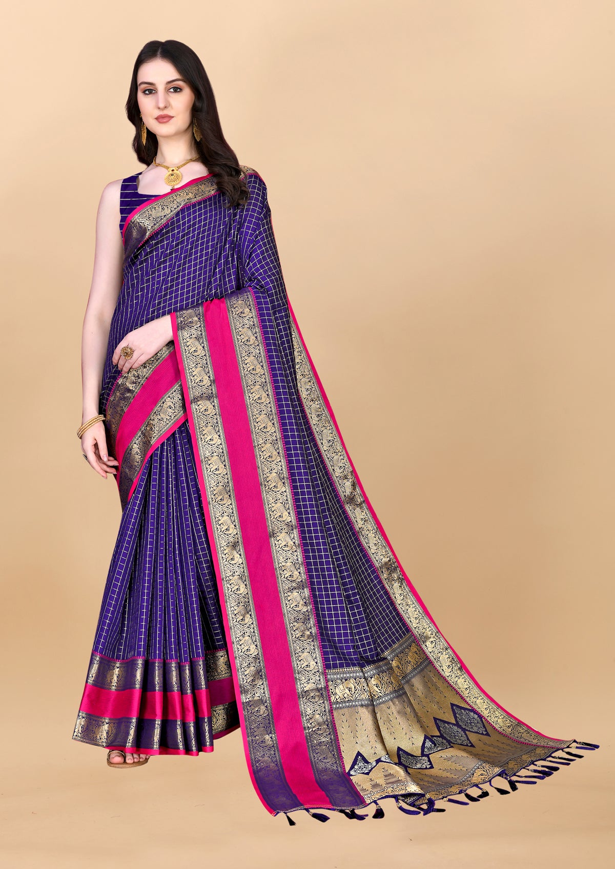 Blue Soft kanjivarm Silk Saree