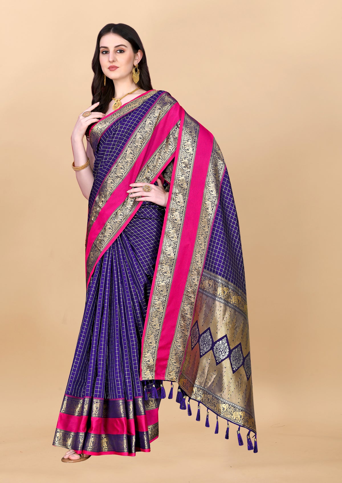 Blue Soft kanjivarm Silk Saree