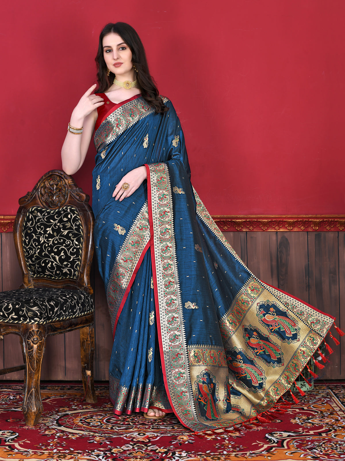 Blue Soft Paithani Silk Saree