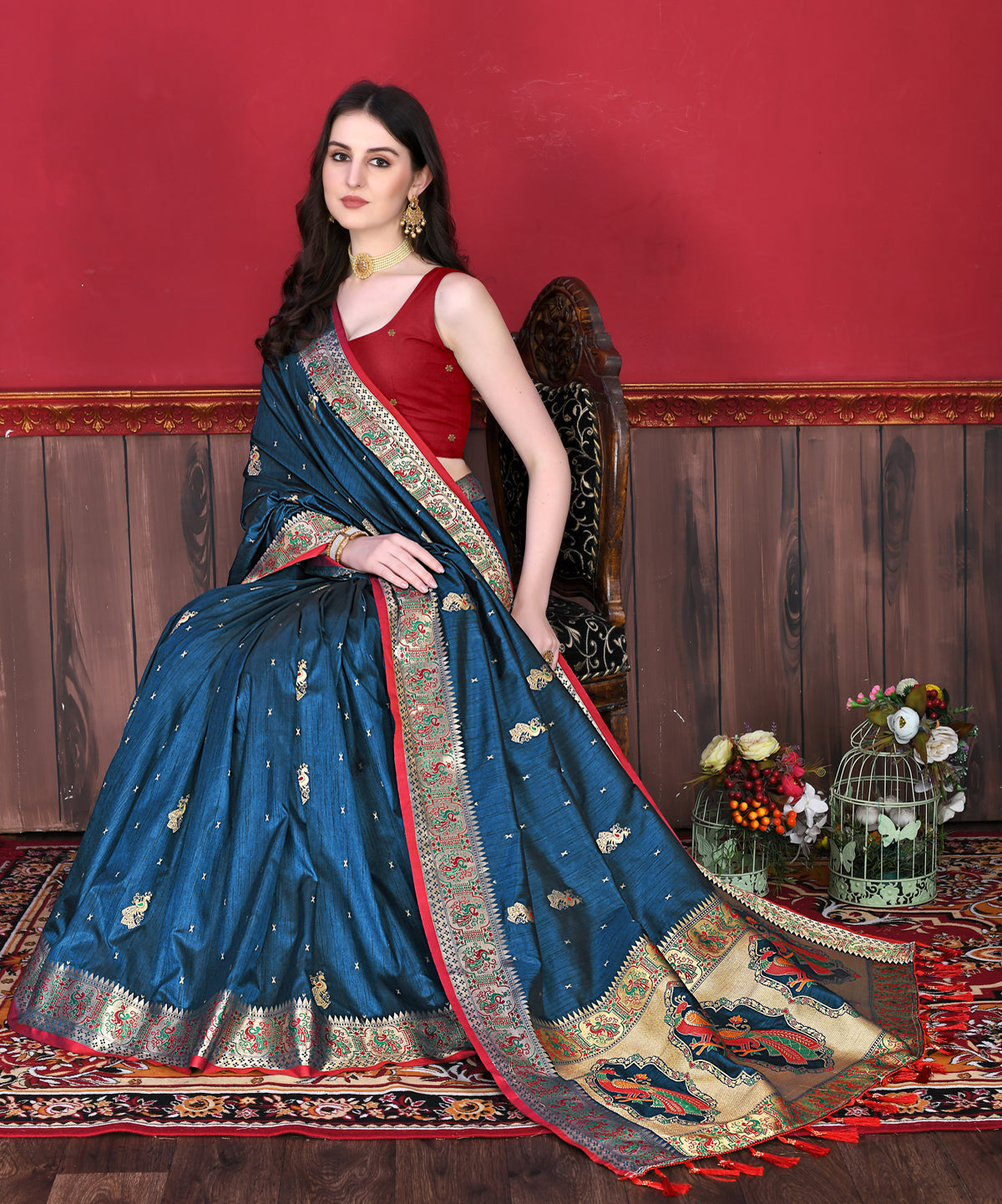 Blue Soft Paithani Silk Saree