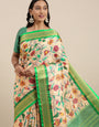 Green Soft Cotton Silk Blend Kalamkari Print weaving Saree