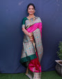 PINK Paithani Silk Saree With Zari Weaving Banarasi Silk Saree