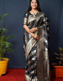 Black Handloom Banarasi Silk Saree