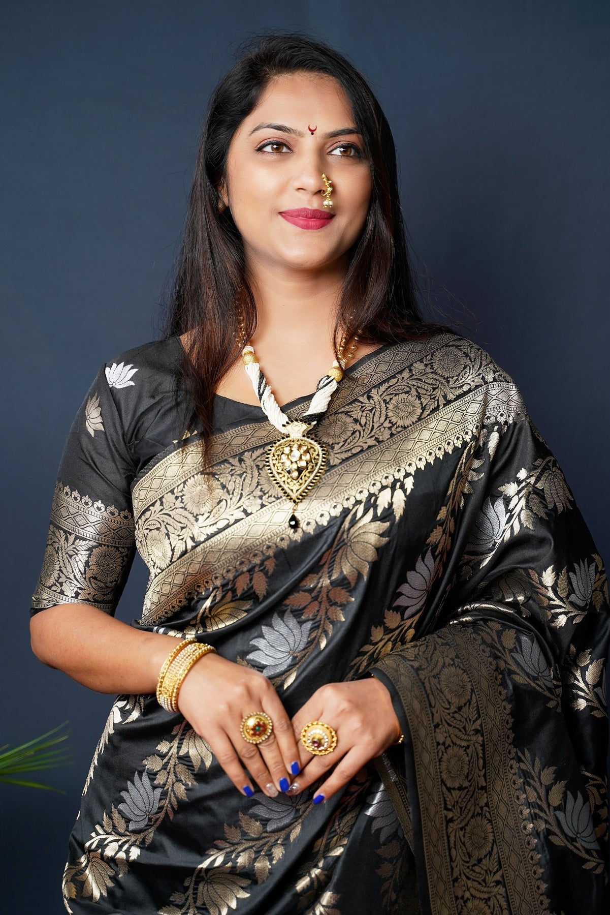 Black Handloom Banarasi Silk Saree - OFLINE SELECTION Banarasi SareeGULABO2BLACK #Saree#