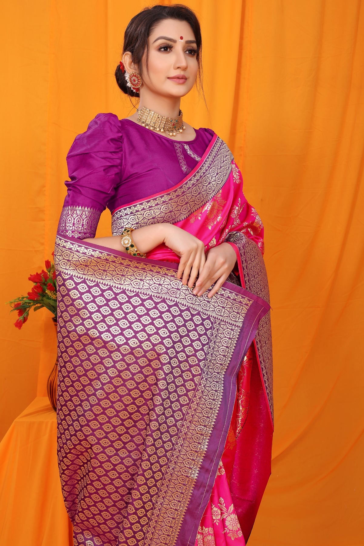 Pink Pattu Banarasi Silk saree