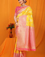 Yellow Pattu Banarasi Silk saree