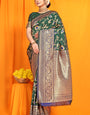 Dark Green Pattu Banarasi Silk saree