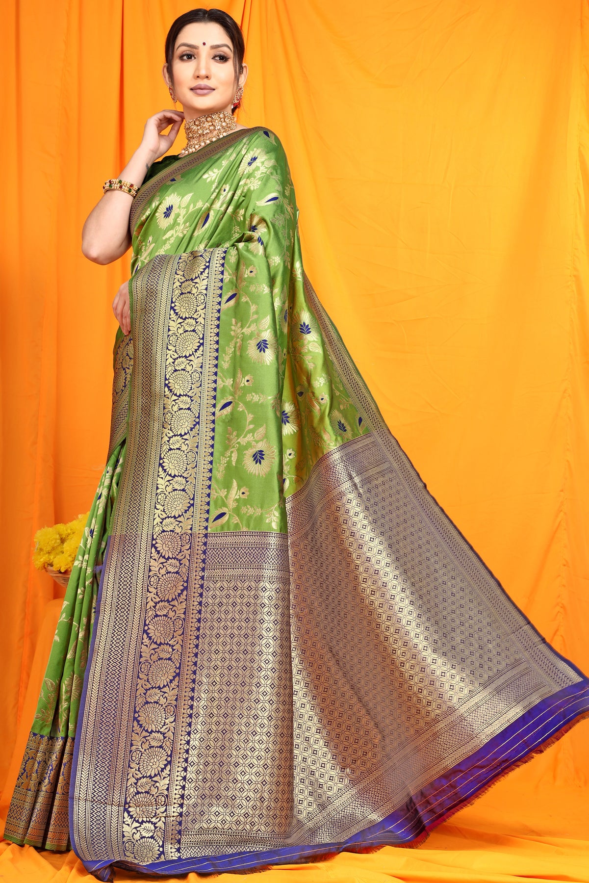 Green Pattu Banarasi Silk saree