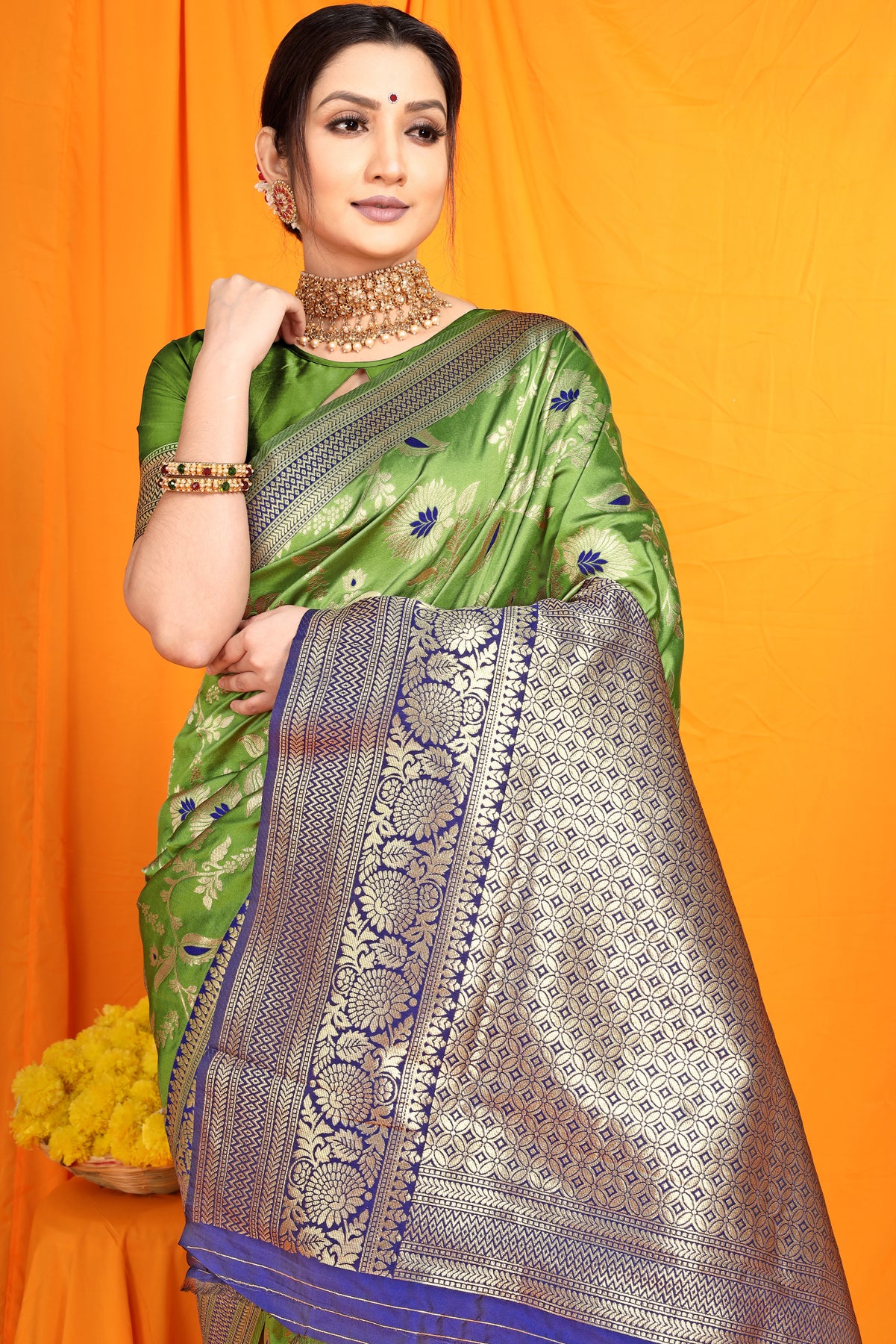 Green Pattu Banarasi Silk saree