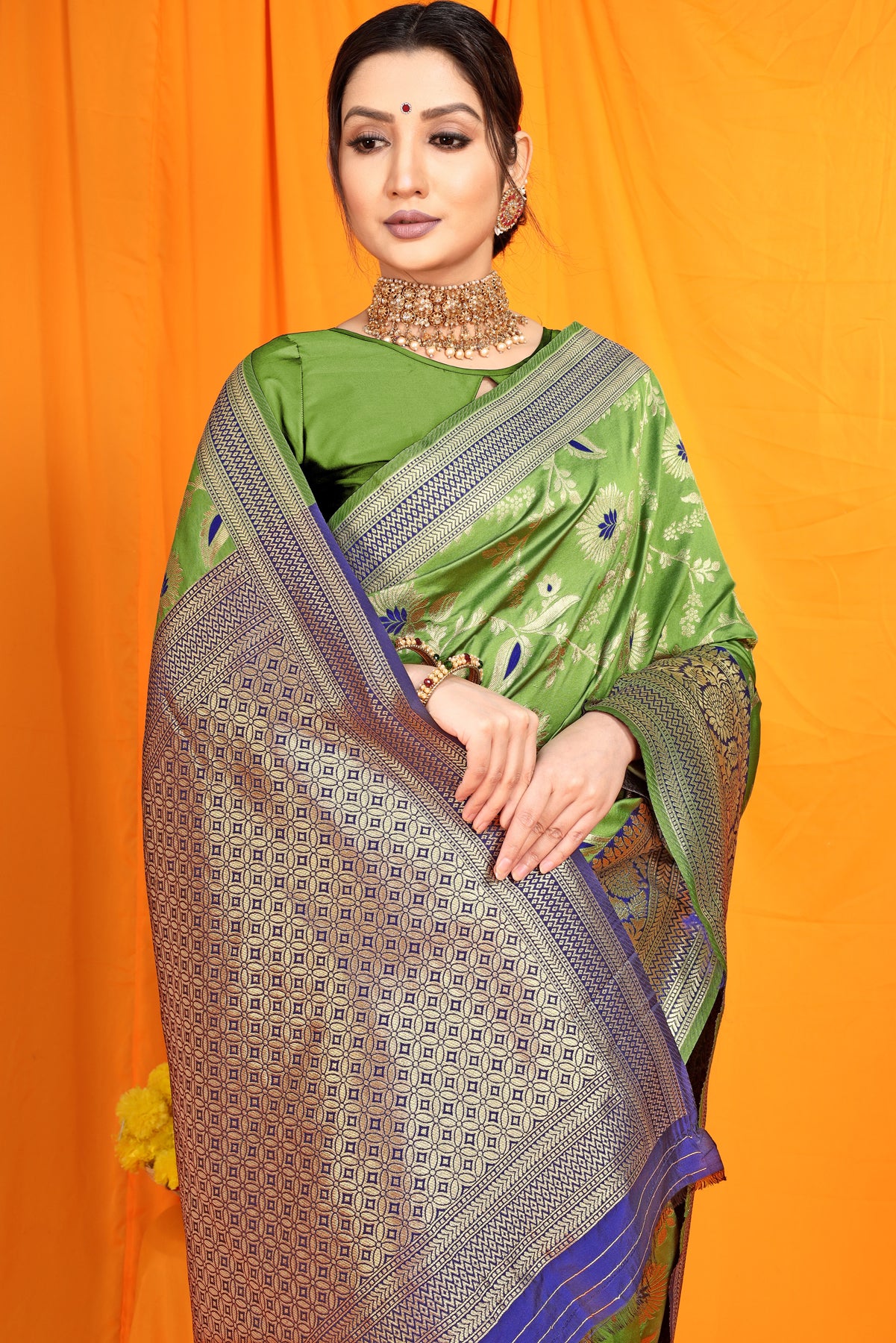 Green Pattu Banarasi Silk saree