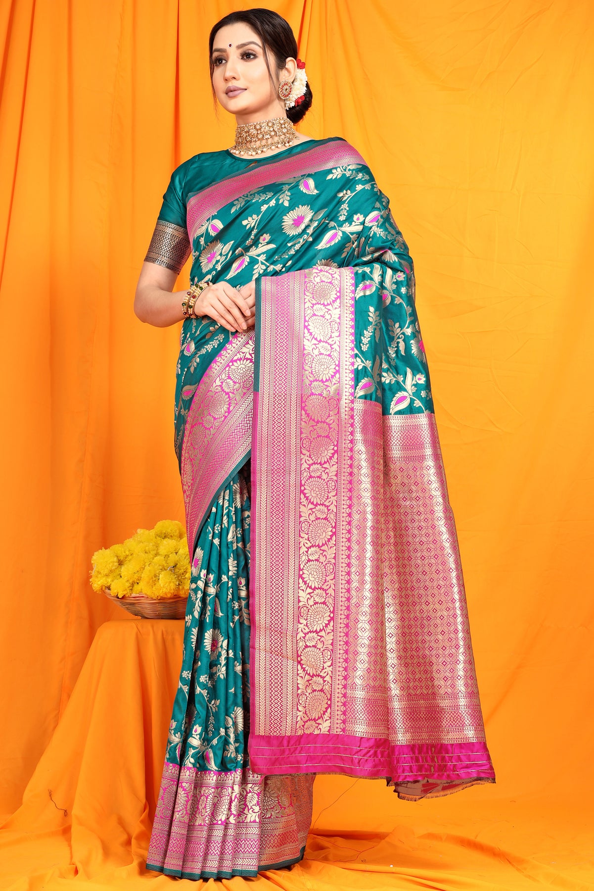 Rama Pattu Banarasi Silk saree