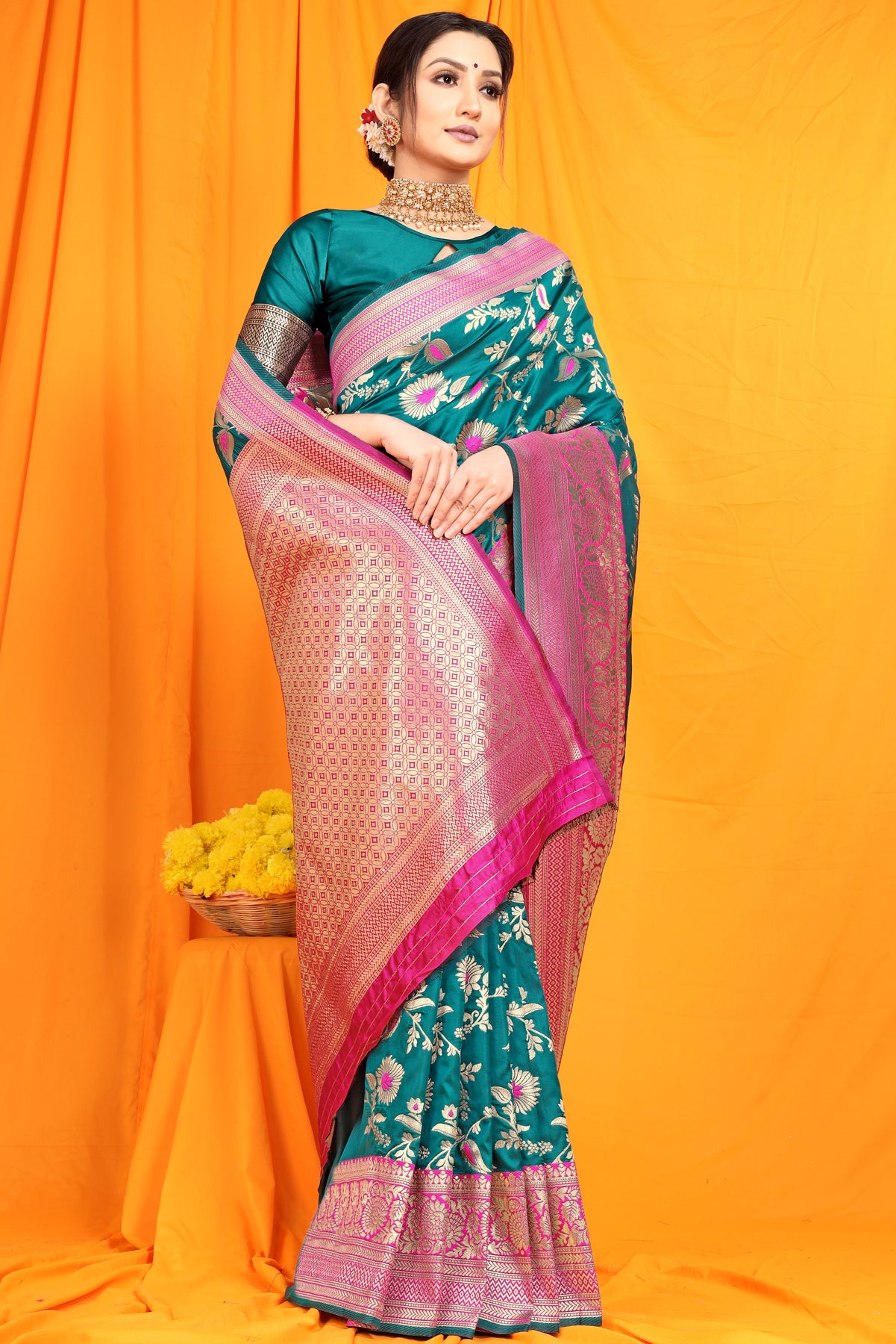 Rama Pattu Banarasi Silk saree