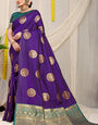 Purple Pattu Weaving Silk Banarasi saree