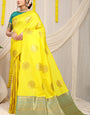 Light Yellow Pattu Weaving Silk Banarasi saree