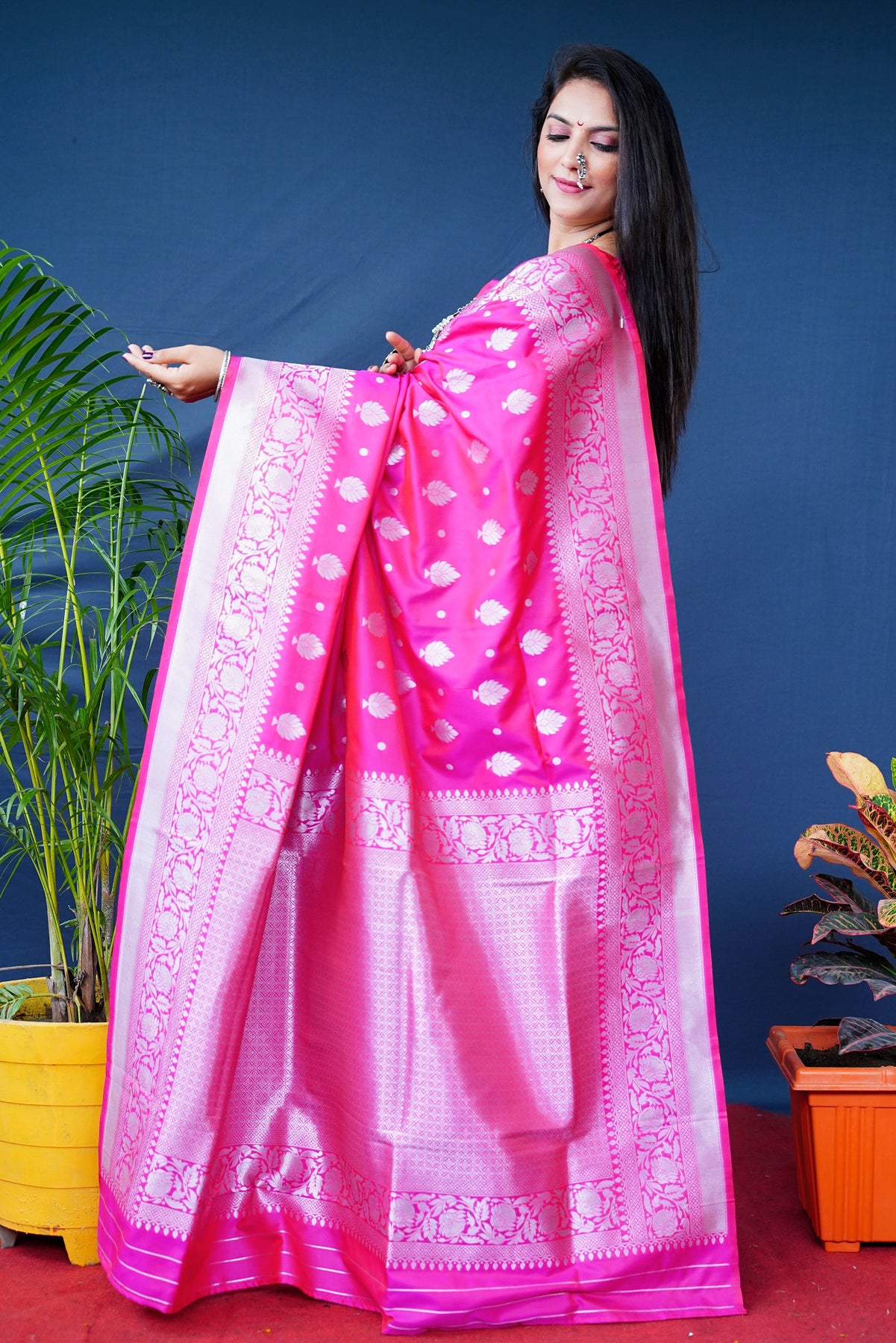 Pink Weaving Soft Banarasi Silk Saree