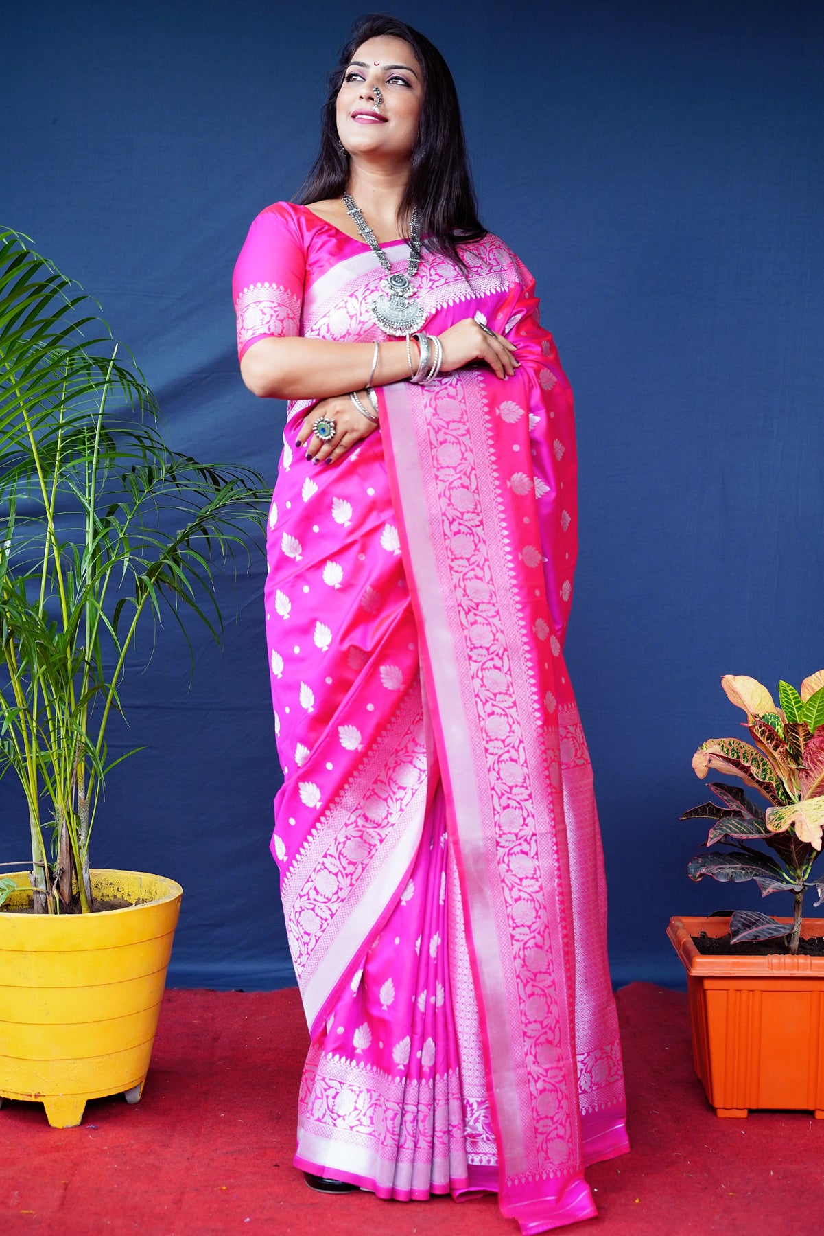 Pink Weaving Soft Banarasi Silk Saree