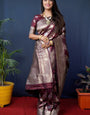 Maroon Pure Handloom Banarasi Silk Saree