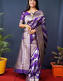 Purple Pure Handloom Banarasi Silk Saree