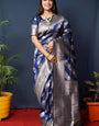 Royal Blue Handloom Banarasi Silk Saree