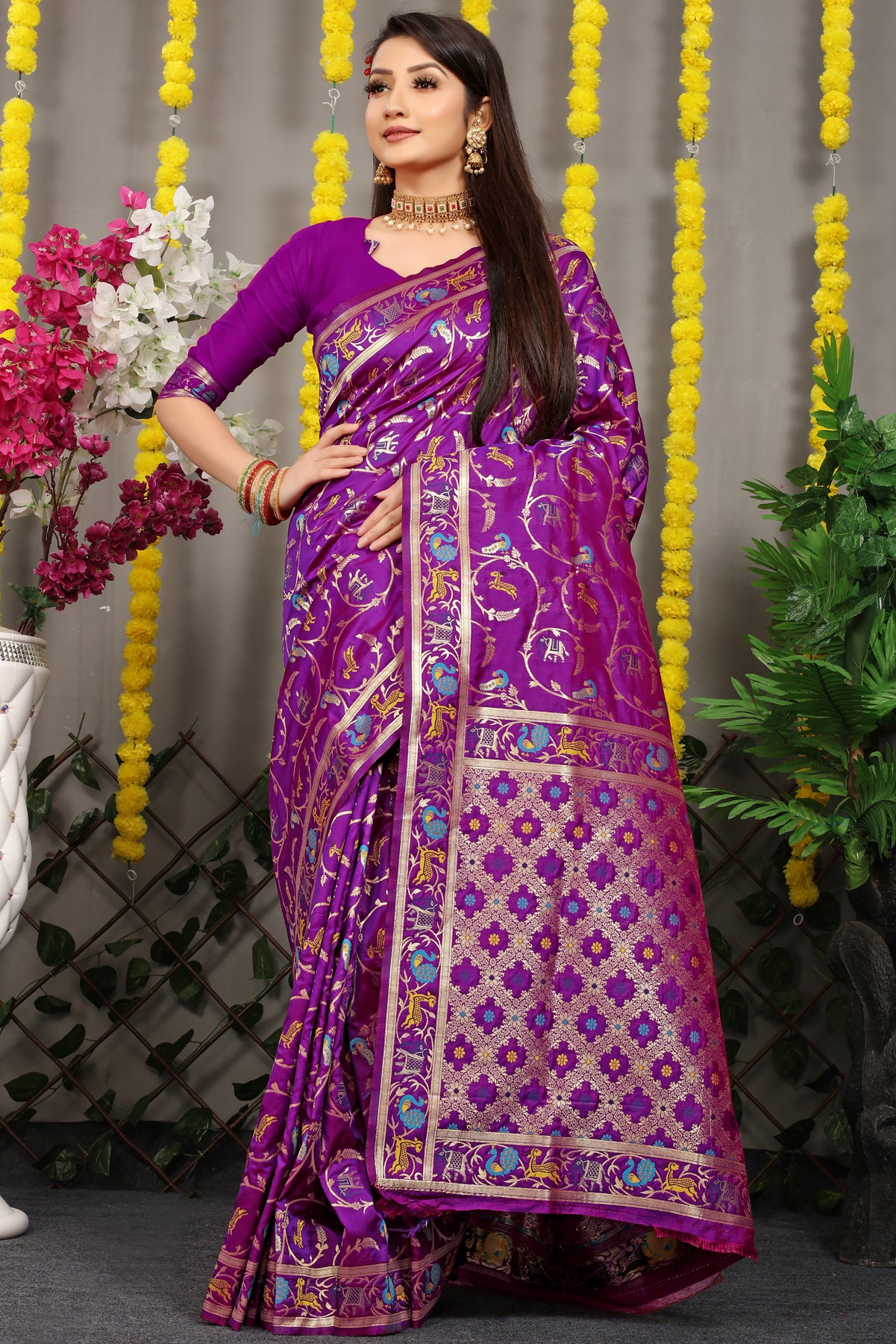 Purple Pattu Kanjivaram Silk Saree