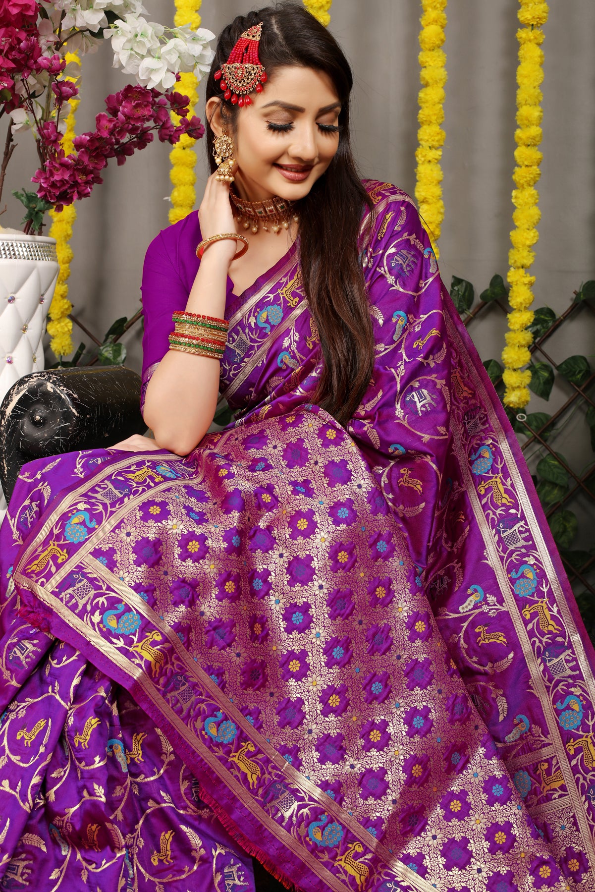 Purple Pattu Kanjivaram Silk Saree