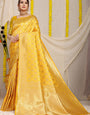 Jasmin Yellow Kanchipuram Pattu Silk Saree Silk Saree
