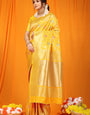 Jummer Yellow Kanchipuram Pattu Silk Saree