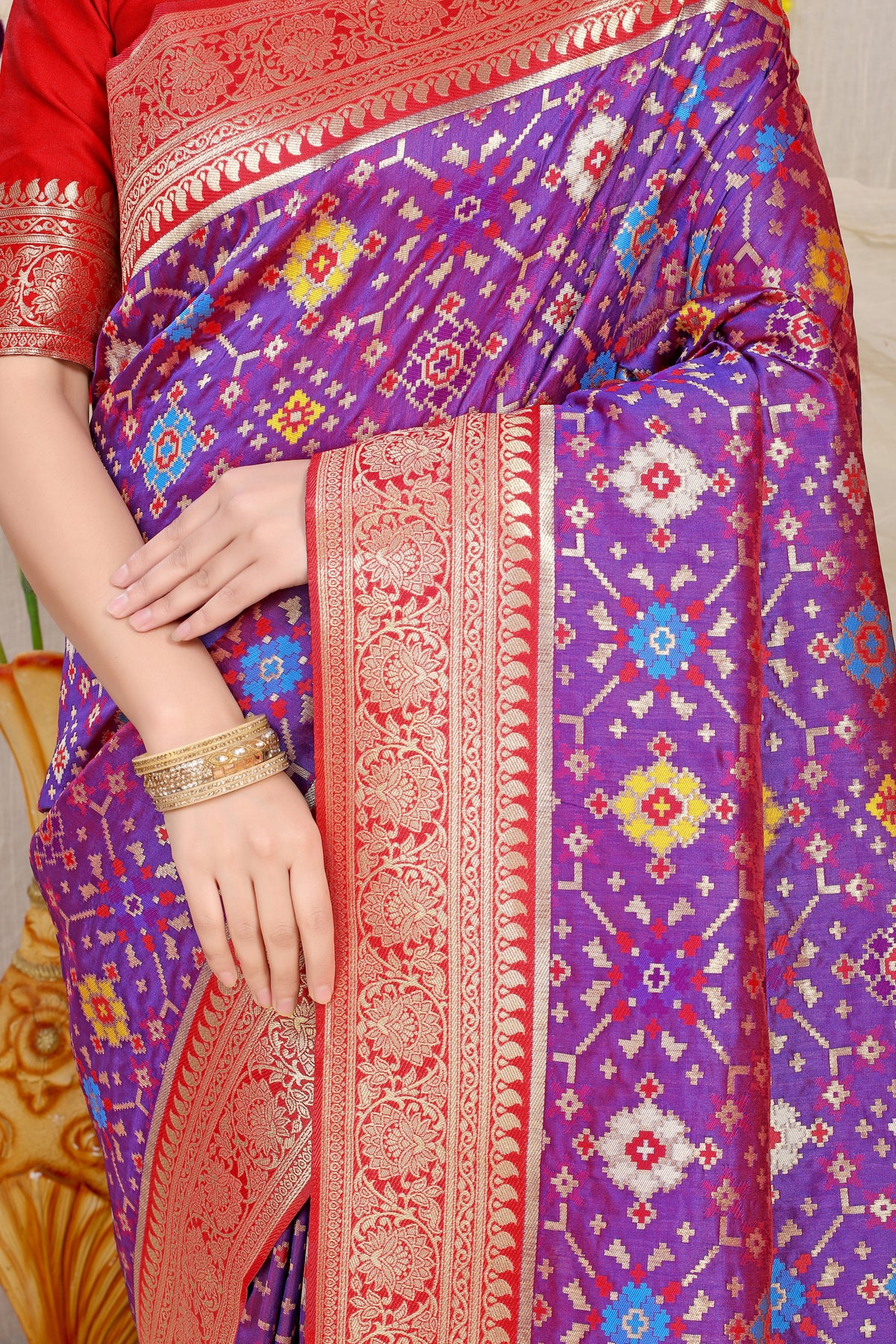 Purple Kanchipuram Pattu Silk Saree