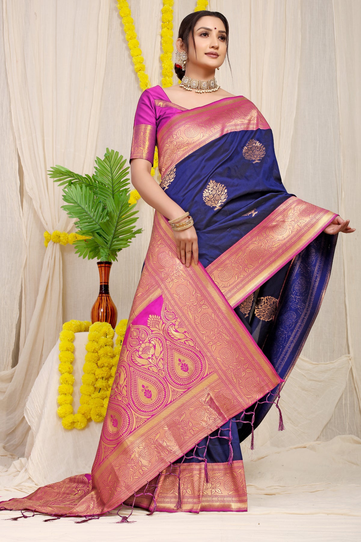 Blue Kanchipuram Pattu Silk Saree Silk Saree