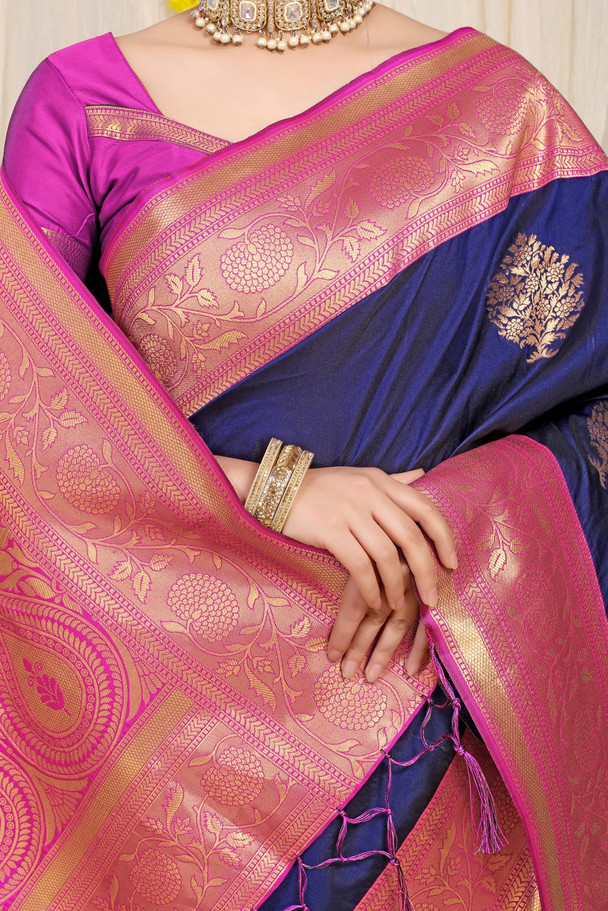 Blue Kanchipuram Pattu Silk Saree Silk Saree