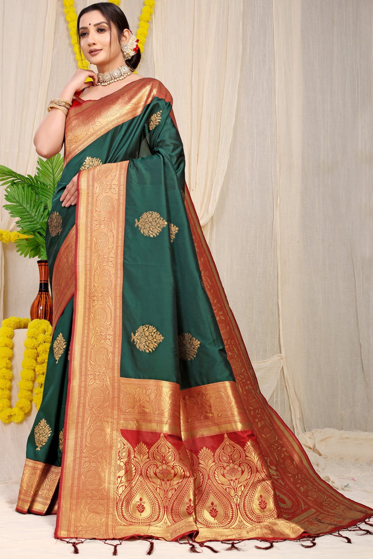 Green Kanchipuram Pattu Silk Saree