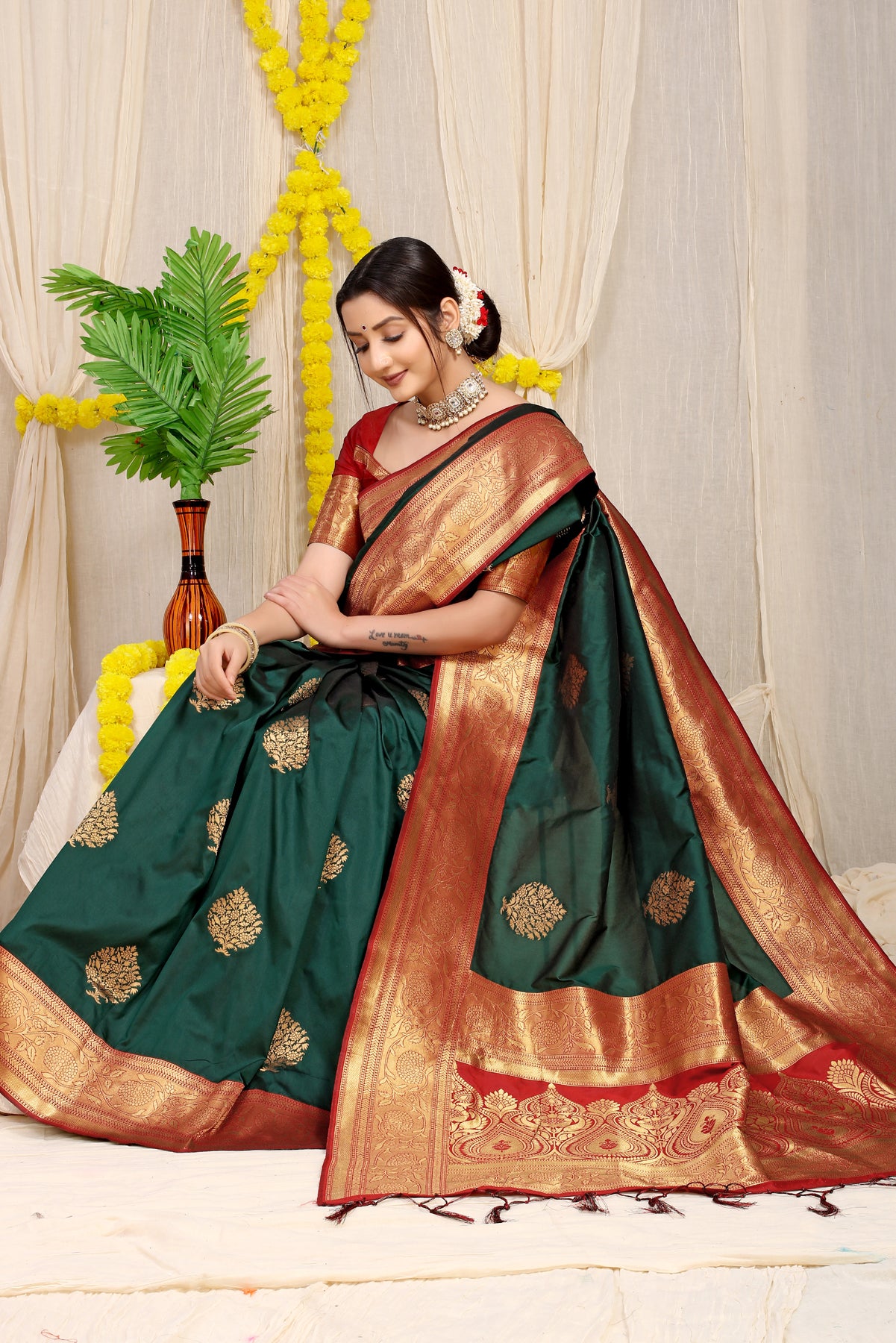 Green Kanchipuram Pattu Silk Saree